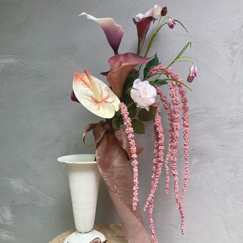 カラーとアマランサスのbouquet*アーティフィシャルフラワー カラーとアマランサスのbouquet*アーティフィシャルフラワー