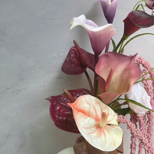 カラーとアマランサスのbouquet*アーティフィシャルフラワー カラーとアマランサスのbouquet*アーティフィシャルフラワー