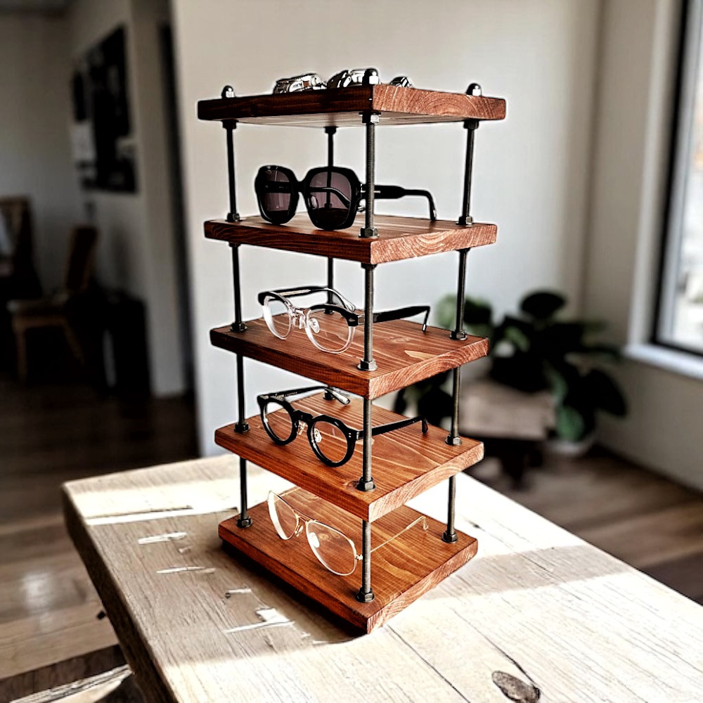 5段 アイアン メガネスタンド サングラススタンド アイアン