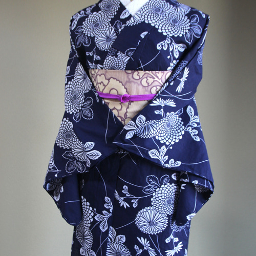 藍染 菊柄 浴衣（新品未使用品） 10003728r3.jpg