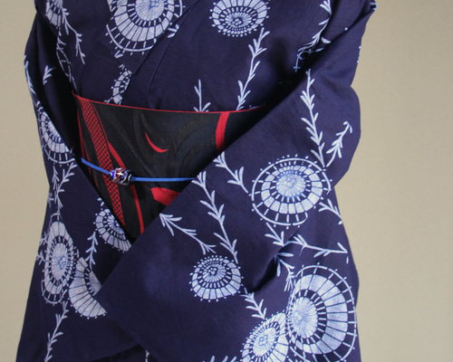 【超超美品】浴衣 夏着物 単衣 普段着物 紺色藍色花柄 木綿 裄長 トールサイズ 超超美品】浴衣 夏着物 単衣 普段着物 紺色藍色花柄