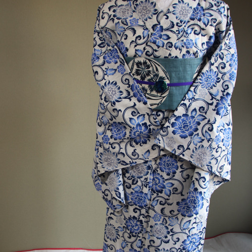 綿麻浴衣 トールサイズ 裄72cm 冷やさ