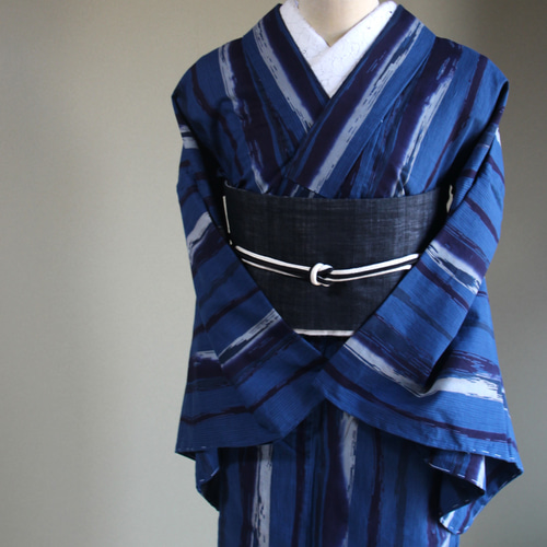 浴衣　リメイク　本染　浴衣　オリジナル　ワン　 ロング 源氏物語　刷毛目紬　綿紬 浴衣 リメイク 本染 浴衣 オリジナル ワン ロング 源氏物語 刷毛