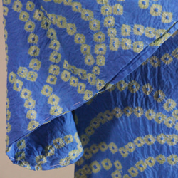 ◇現代 有松鳴海絞　浴衣◇【水色と新緑】珍しい涼し気なパターン柄が年齢を問わずおすすめ　裄71ｃｍトールサイズ木綿浴衣　 14枚目の画像