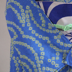 ◇現代 有松鳴海絞　浴衣◇【水色と新緑】珍しい涼し気なパターン柄が年齢を問わずおすすめ　裄71ｃｍトールサイズ木綿浴衣　 15枚目の画像