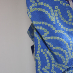 ◇現代 有松鳴海絞　浴衣◇【水色と新緑】珍しい涼し気なパターン柄が年齢を問わずおすすめ　裄71ｃｍトールサイズ木綿浴衣　 18枚目の画像