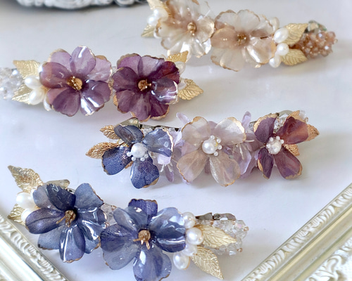 ficcare フィカレ ヘアクリップ Lサイズ パープル 紫色 花 ヘアピン Ficcare フィカレ | 【公式】ヘアーアクセサリーBIBI（ビビ