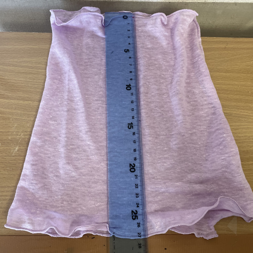 ゆったりリネン麻100%ラベンダーパープル&スラブ生地シングル手作り  