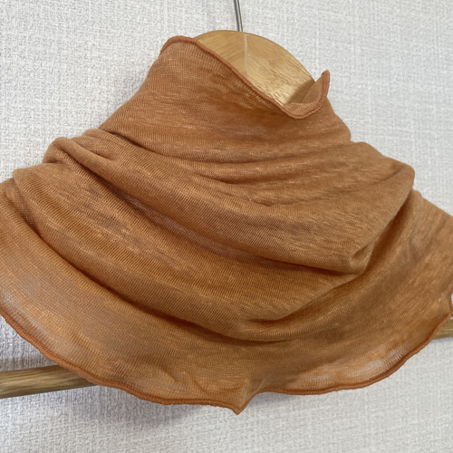 ゆったりリネン麻100%グレー&メッシュ生地シングルネックウォーマー ゆったりリネン麻100%グレー&メッシュ生地シングルネックウォーマー