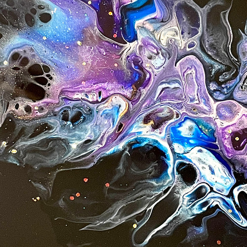 艶々レジンのフルイドアート〉 原画 【一点物】 [18x18㎝] インテリア