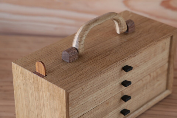 多段の筆箱・小引き出し・水楢 また 水楢 ミズナラ WDH