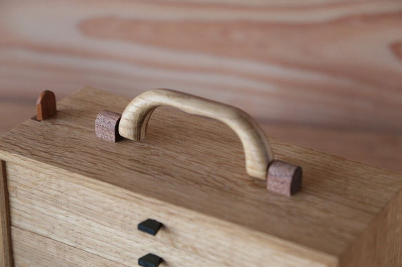 多段の筆箱・小引き出し・水楢 また 水楢 ミズナラ WDH