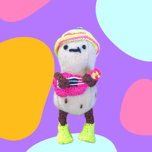 レモンイエロー＊ウクレレピーナッツくん（L） ぬいぐるみ