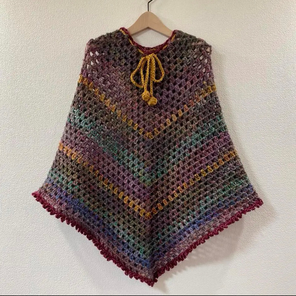 ⭐︎handmade⭐︎手編み ポンチョ ニット・セーター 5handmichoko 通販