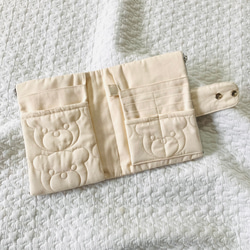 　Sサイズ　kumasan 母子手帳ケース くま　くまキルト　ギフト　出産祝い 6枚目の画像