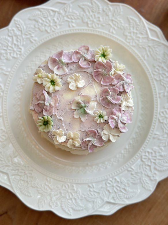 あんフラワー ベイクドチーズケーキ フラワーケーキ 12cm 紫陽花