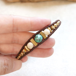 クリソコラとリバーストーンワイヤー天然石マクラメブレスレットmacb025エスニックアジアンエキゾチックなアクセサリー 13枚目の画像