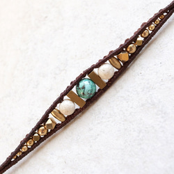 クリソコラとリバーストーンワイヤー天然石マクラメブレスレットmacb025エスニックアジアンエキゾチックなアクセサリー 8枚目の画像