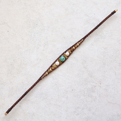 クリソコラとリバーストーンワイヤー天然石マクラメブレスレットmacb025エスニックアジアンエキゾチックなアクセサリー 9枚目の画像