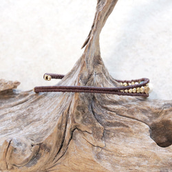 クリソコラとリバーストーンワイヤー天然石マクラメブレスレットmacb025エスニックアジアンエキゾチックなアクセサリー 6枚目の画像