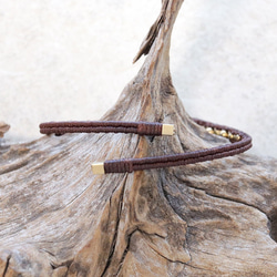 クリソコラとリバーストーンワイヤー天然石マクラメブレスレットmacb025エスニックアジアンエキゾチックなアクセサリー 5枚目の画像