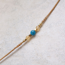 アパタイトとシトリンワイヤー天然石マクラメブレスレットmacb026エスニックアジアンエキゾチックなアクセサリー 7枚目の画像