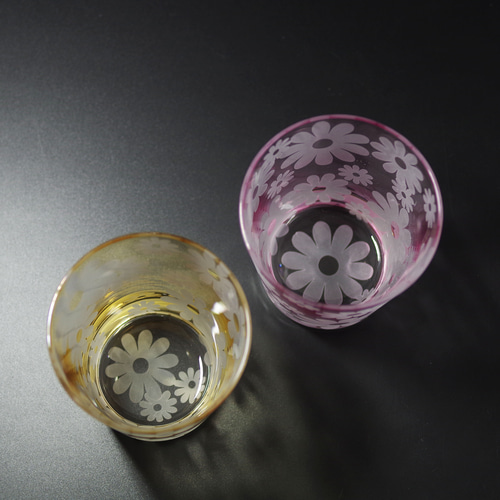 花柄グラス【名入れメッセージ彫刻可】 グラス ガラス工房M 通販