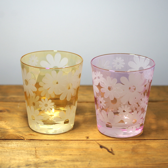 花柄　グラス ペアフリーグラス（ネモフィラ柄）G099-T297 / 東洋佐々木ガラス(株