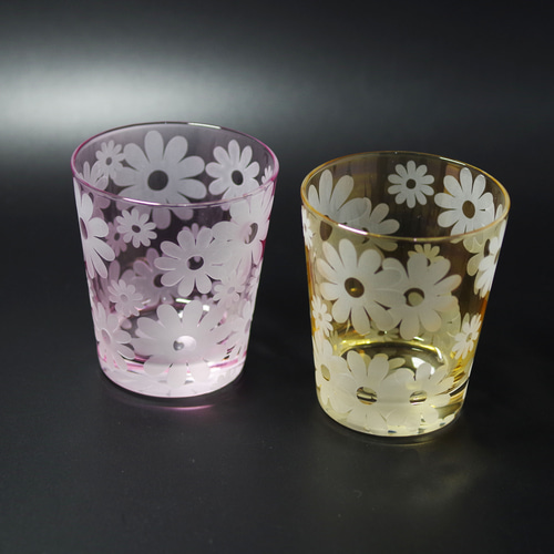 花柄グラス【名入れメッセージ彫刻可】 グラス ガラス工房M 通販