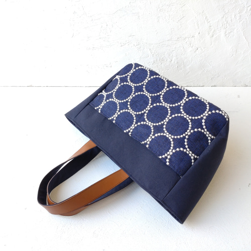 まーあーはー様 /タンバリンネイビー×アネモネ/ボストン型トート ミナペルホネンタンバリン[navy]とネイビーキャンバス トート
