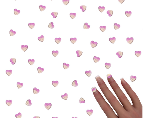 ネイルパーツ ハート チョコ お菓子 9mm ピンク 蓄光 50個 樹脂製