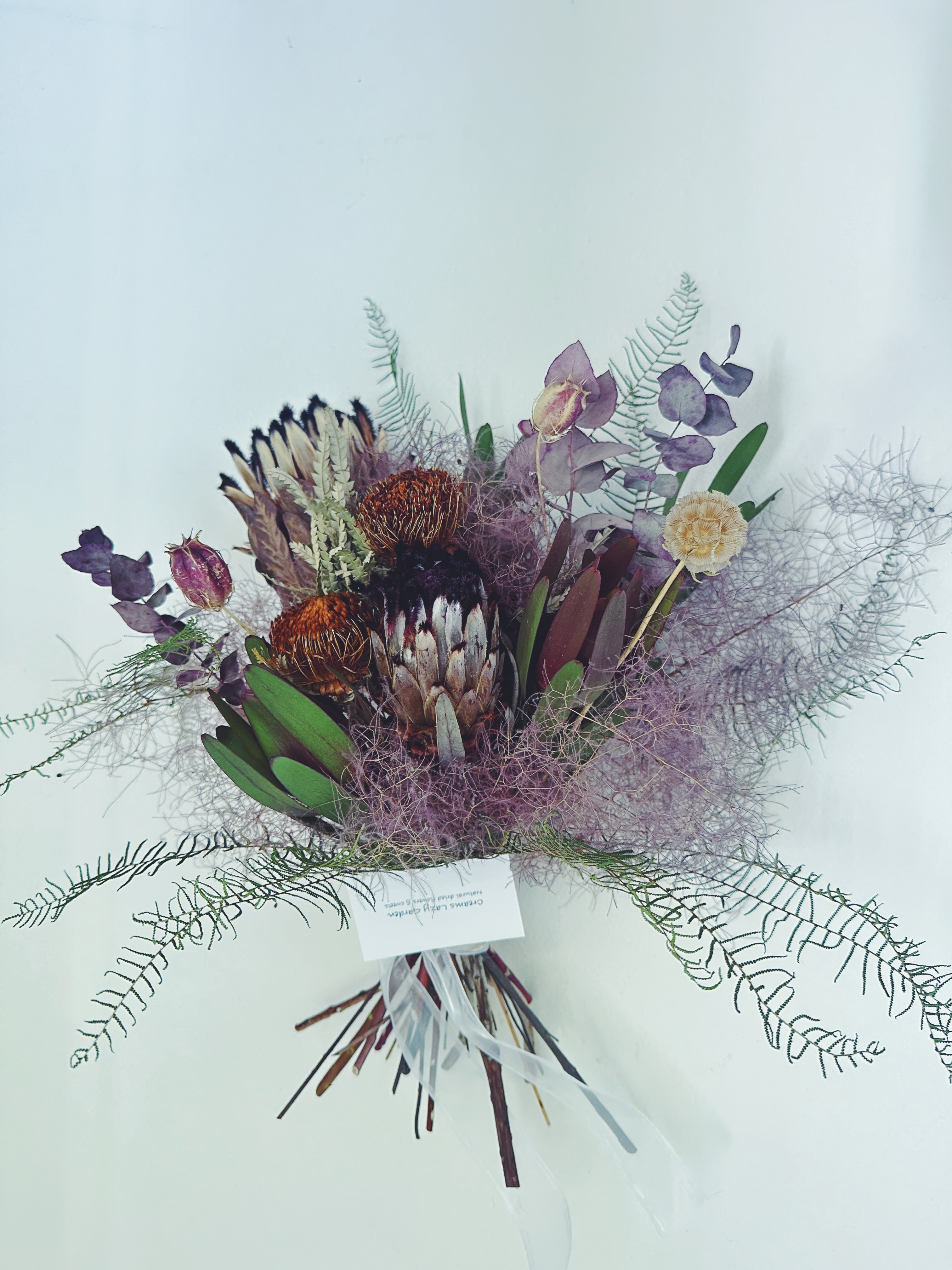 【clutch bouquet 】プロテアニオベとスモークツリーのクラッチブーケxx