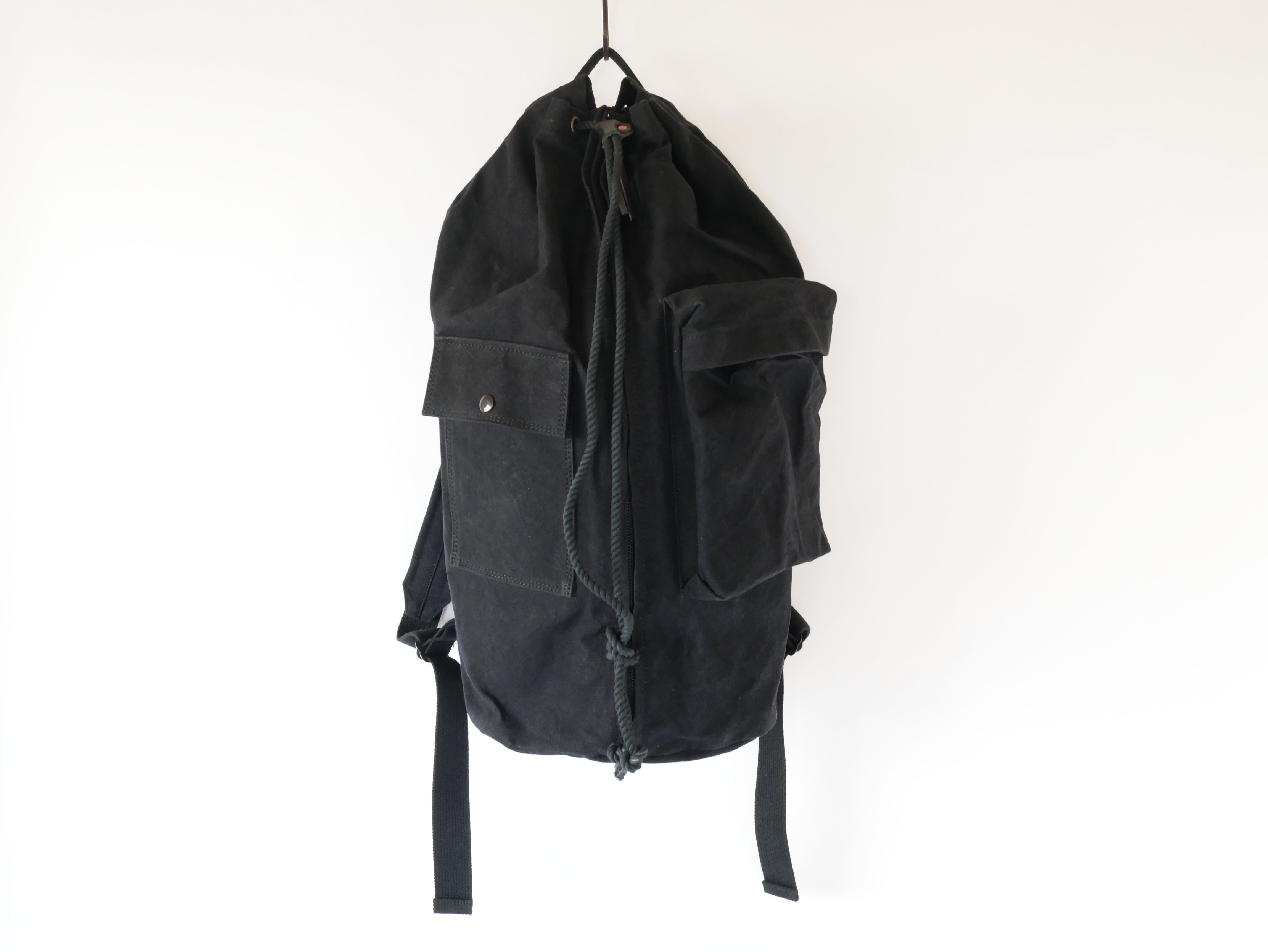 【ダッフルバッグ】バックパック　帆布キャンバス　クロ