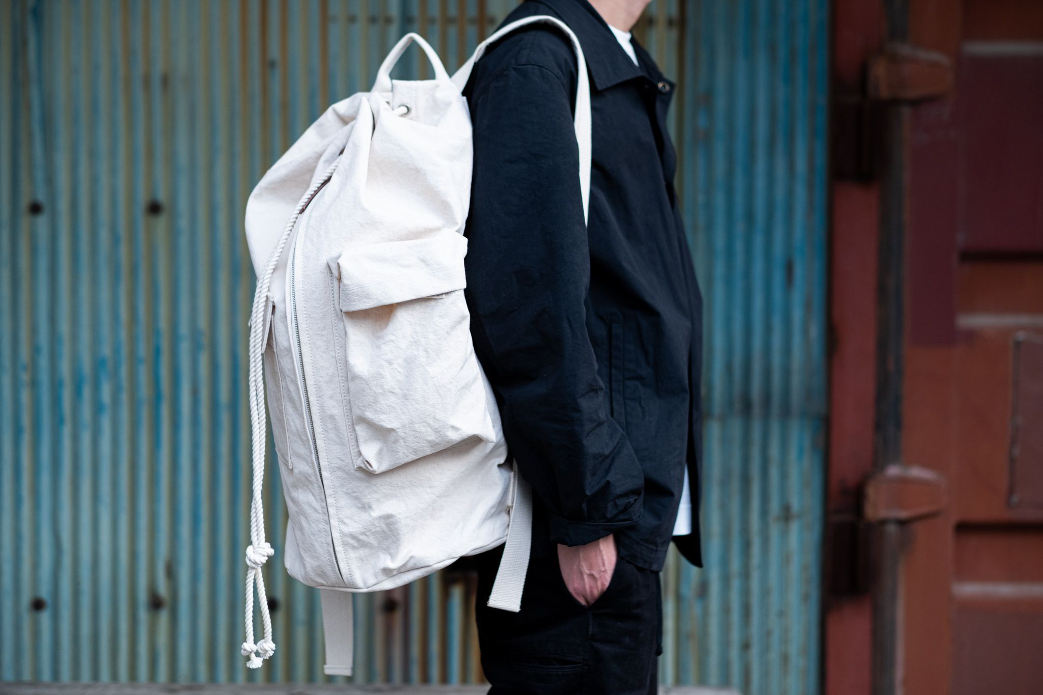 【ダッフルバッグ】バックパック　帆布キャンバス　エクリュ