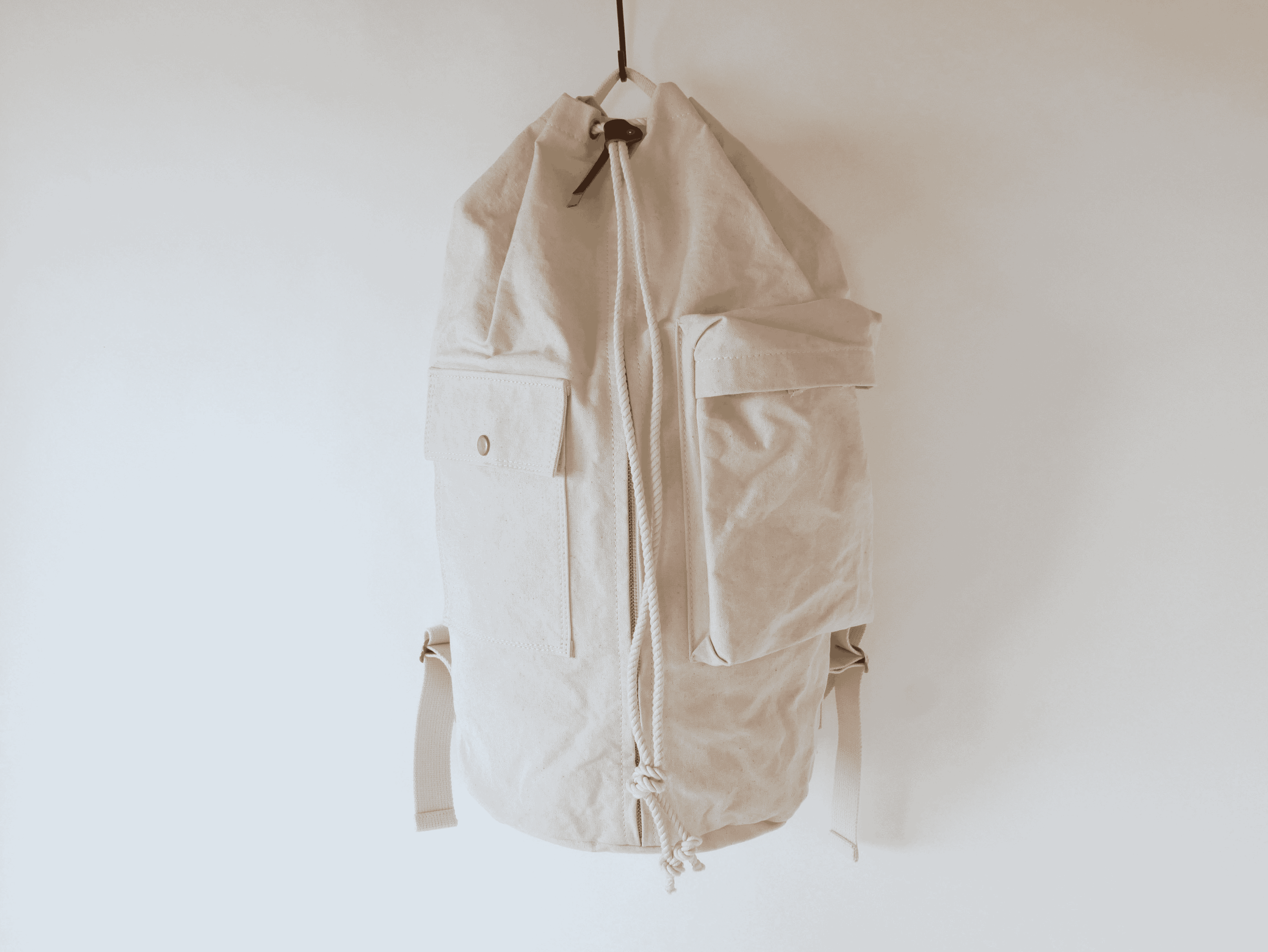 【ダッフルバッグ】バックパック　帆布キャンバス　エクリュ