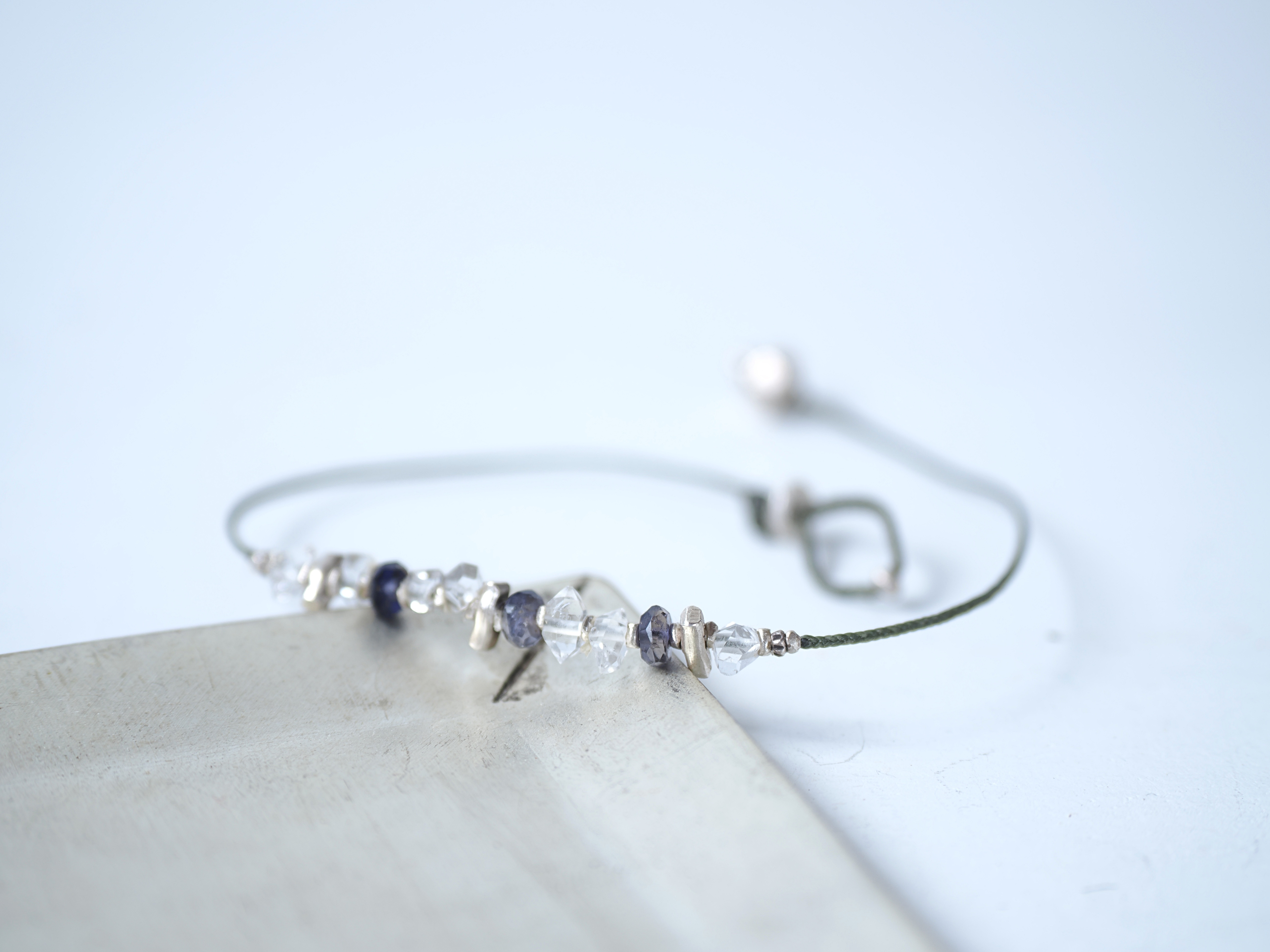-Quartz・Iolite- skinny_code bracelet