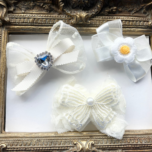 音符＆ピアノリボン♡ベビーヘアクリップヘアゴム