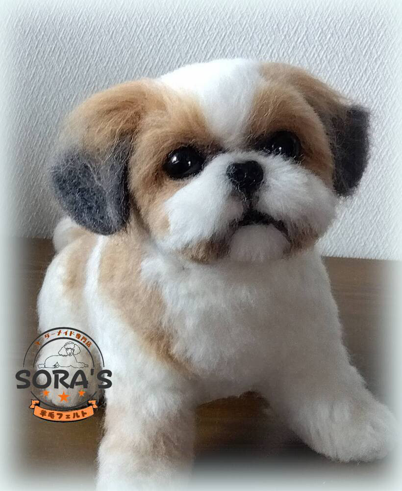 羊毛フェルト＃犬　リアルで可愛い　愛犬さん　オーダー制作・わんちゃん　ロングコートチワワ