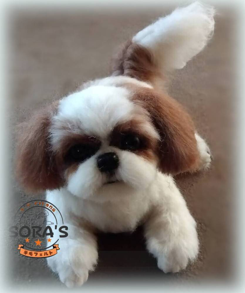 羊毛フェルト＃犬　リアルで可愛い　愛犬さん　オーダー制作・わんちゃん　ロングコートチワワ