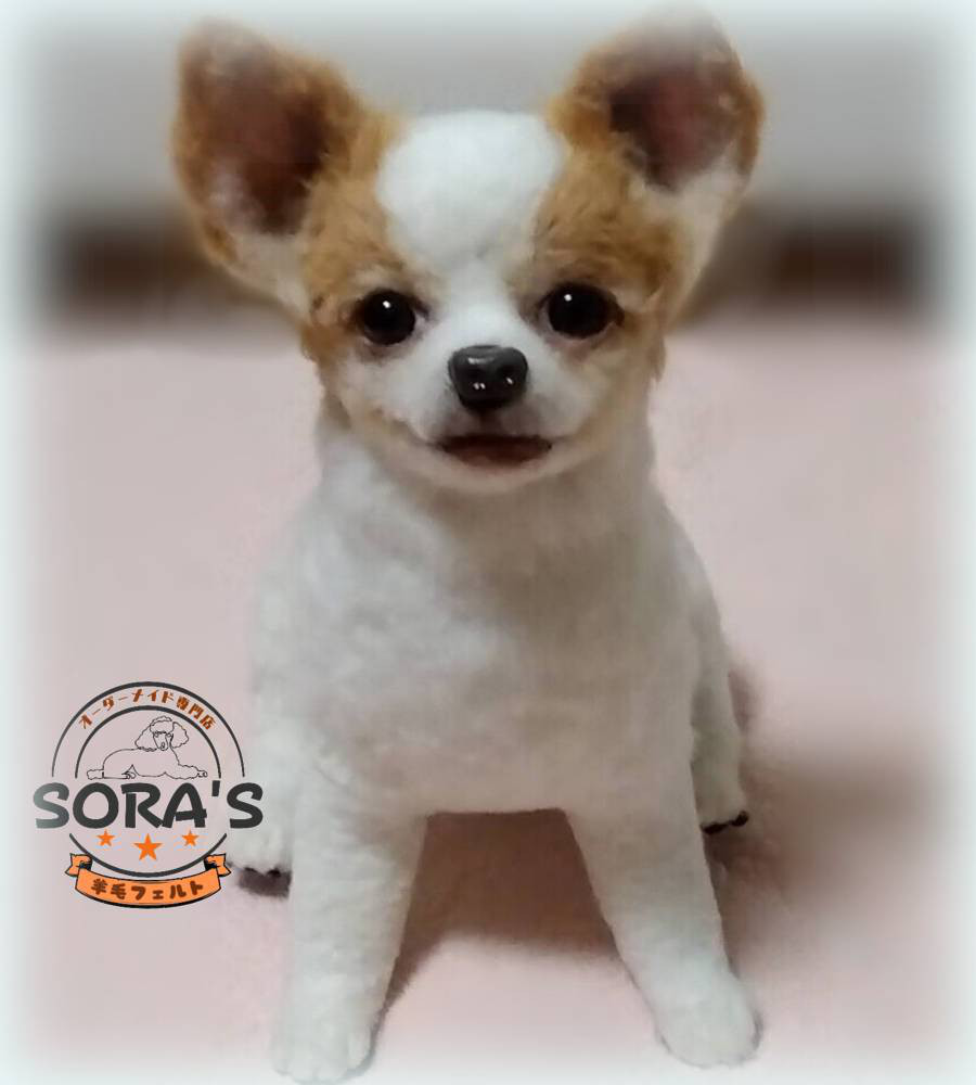 羊毛フェルト＃犬　リアルで可愛い　愛犬さん　オーダー制作・わんちゃん　ロングコートチワワ