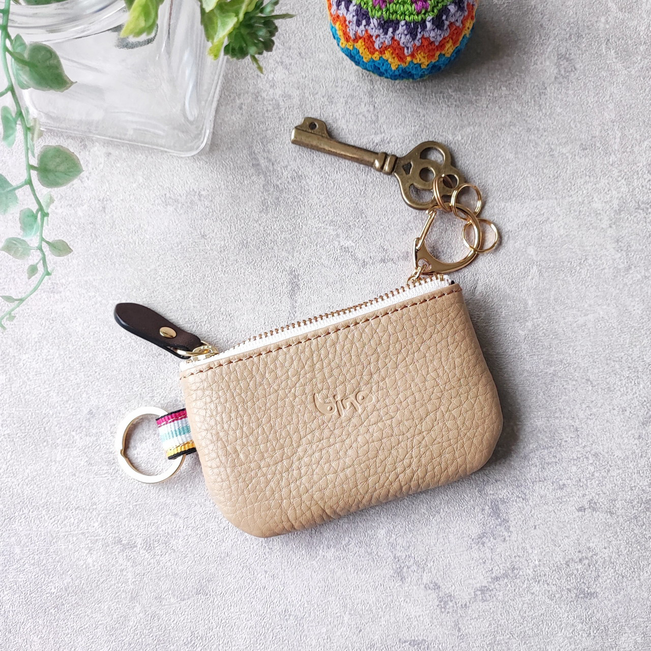 ✨ほぼ未使用　付属品完備✨グッチ　ケース　オフディア　キーリング　レザー 栃木レザー キーホルダー キーケース メンズ レディース 革 本革