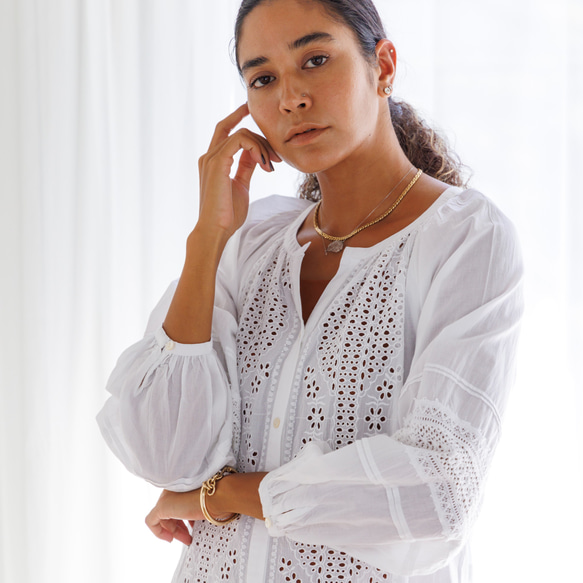 シフリ刺繍オープンドレス ワンピース T_tree 通販 17719688｜Creema