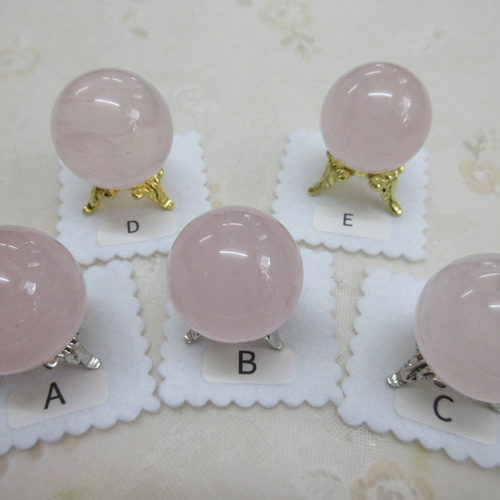NO.CR-189 天然石 <丸玉> ローズクォーツスフィア 26mm 天然石