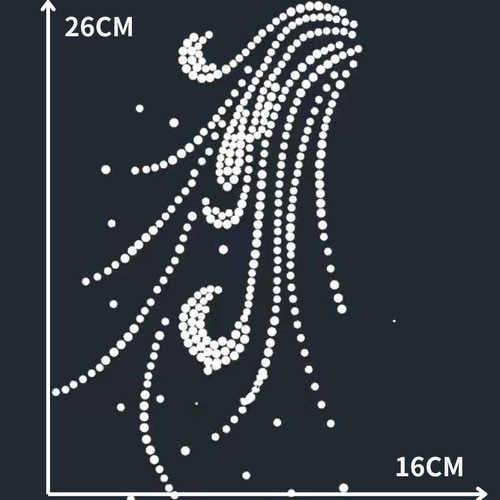 AZ413 ラインストーン アイロン接着 ガラスモチーフ デコシート