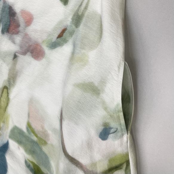 SALE 総柄プリント ノースリーブ ワンピース ロング丈 レディース Aライン Yoshi Yoshi ヨシヨシ Yoshi ヨシヨシ SALE ノースリーブ ワンピース ロング丈 レディース Aライン 送料無料 カラフル モノトーン サイズcm by pj 吉村ニット Bell