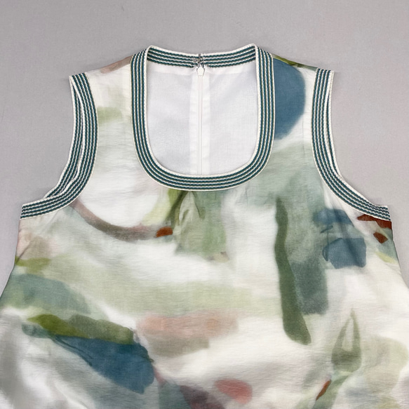 SALE 総柄プリント ノースリーブ ワンピース ロング丈 レディース Aライン Yoshi Yoshi ヨシヨシ Yoshi ヨシヨシ SALE ノースリーブ ワンピース ロング丈 レディース Aライン 送料無料 カラフル モノトーン サイズcm by pj 吉村ニット Bell