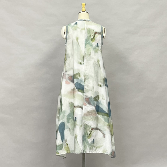 SALE 総柄プリント ノースリーブ ワンピース ロング丈 レディース Aライン Yoshi Yoshi ヨシヨシ Yoshi ヨシヨシ SALE ノースリーブ ワンピース ロング丈 レディース Aライン 送料無料 カラフル モノトーン サイズcm by pj 吉村ニット Bell