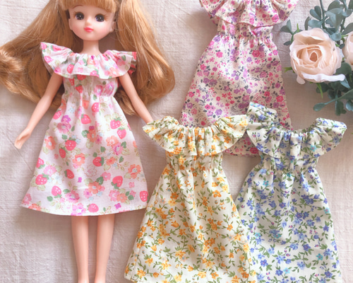 TAKARA タカラ リカちゃん 洋服 日本製 ② 花柄 フリル ワンピース 楽天市場】花柄 ワンピース（シリーズリカちゃん）（人形用服
