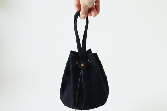 パラフィンキャンバス 加工帆布 巾着バッグ 手提げ サコッシュ