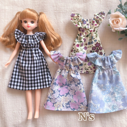 22cmドール用 いちごフラワーパジャマ リカちゃん ドール服 その他人形